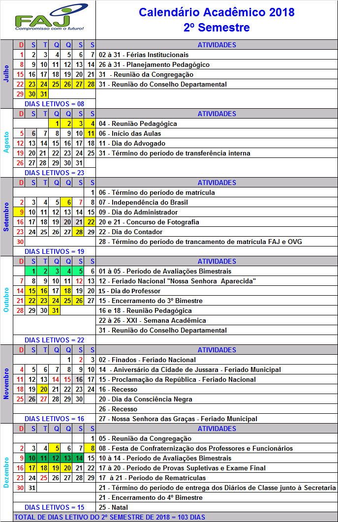 calendario 2018 2
