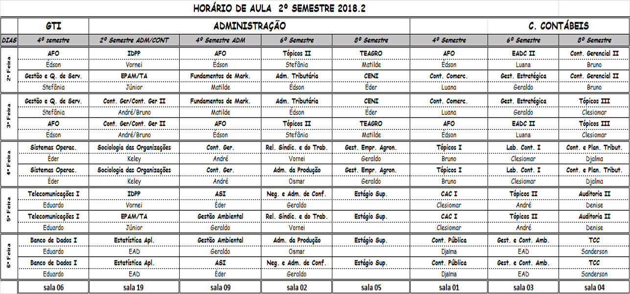 horario aula 2018 2 